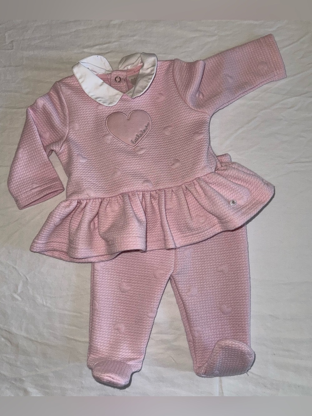 2/$15 Rock-a-bye baby pink heart 2 pc outfit | 0-3 months EUC